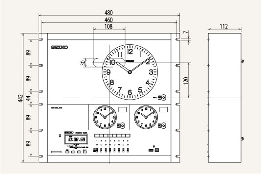 【簡易パネル型】タイマー付親時計　QT-7800シリーズ