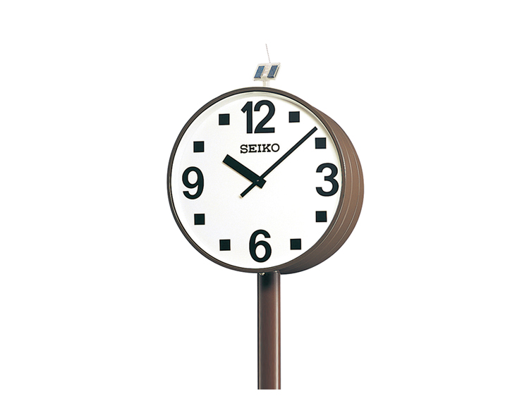 Solar-Powered Double-Faced Pole Clock（Outdoor/Rainproof）