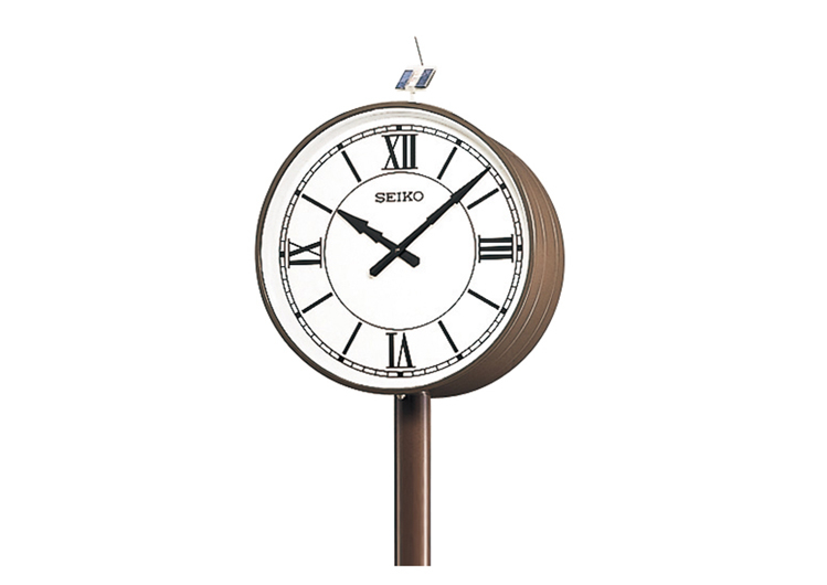 Solar-Powered Double-Faced Pole Clock（Outdoor/Rainproof）