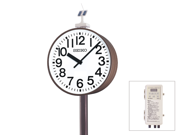 Solar-Powered Double-Faced Pole Clock（Outdoor/Rainproof）