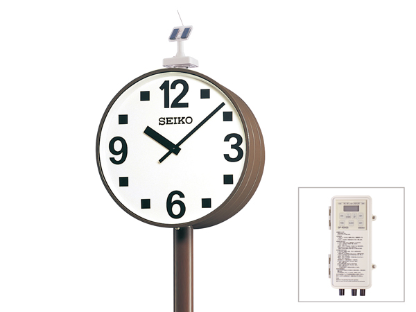 Solar-Powered Double-Faced Pole Clock（Outdoor/Rainproof）