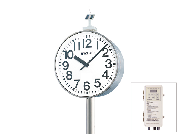 Solar-Powered Double-Faced Pole Clock（Outdoor/Rainproof）