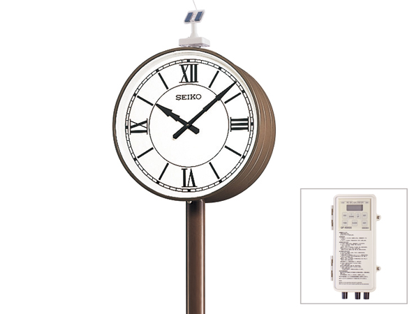 Solar-Powered Double-Faced Pole Clock（Outdoor/Rainproof）