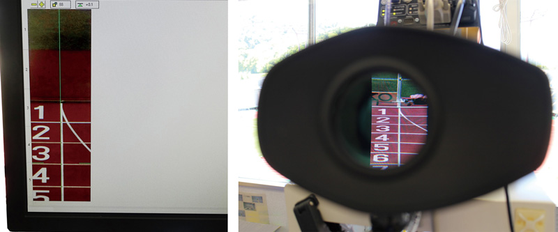 左：撮影用コンピュータ画面／右：電子ビューファインダー